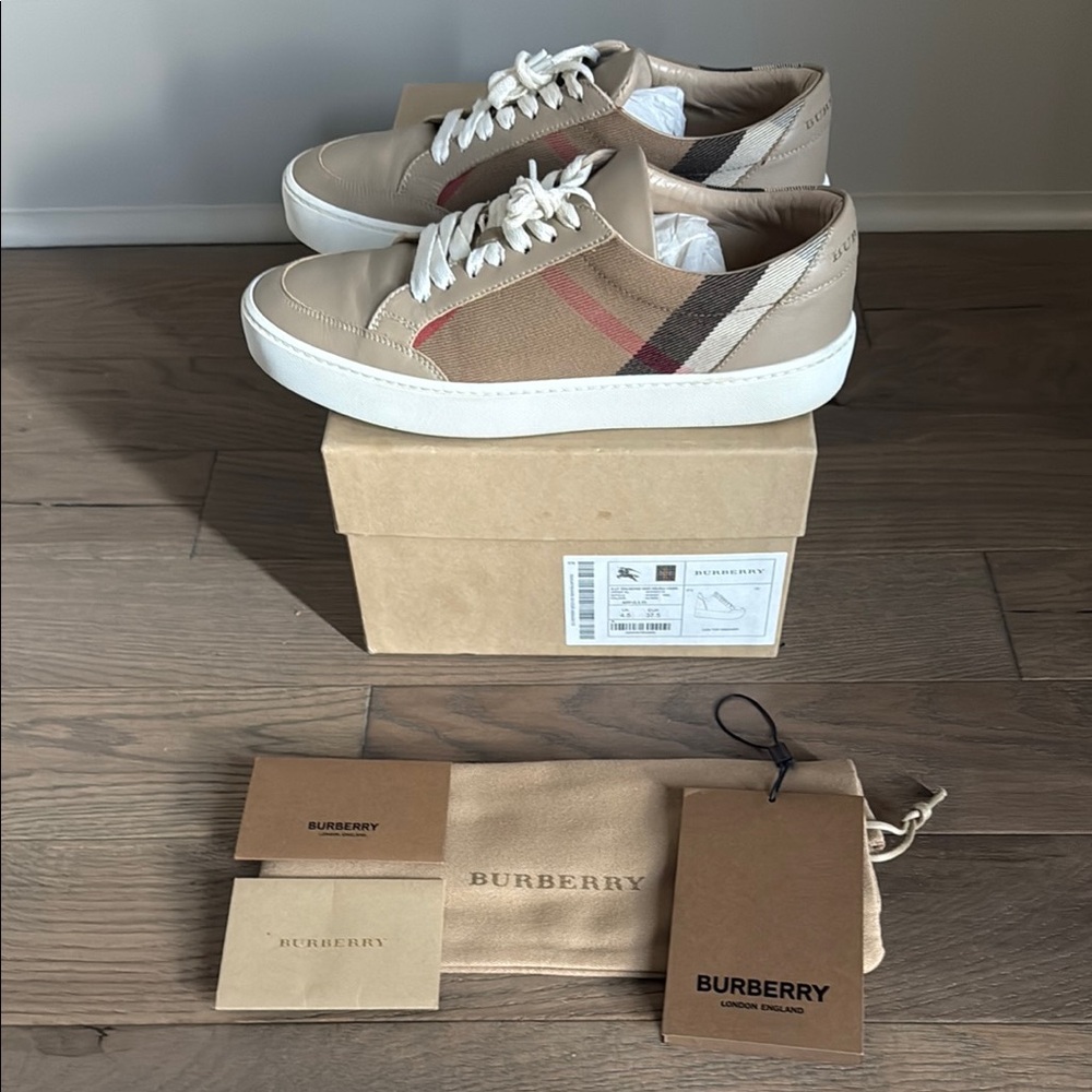 Authentic Womens Burberry Tan Sneakers